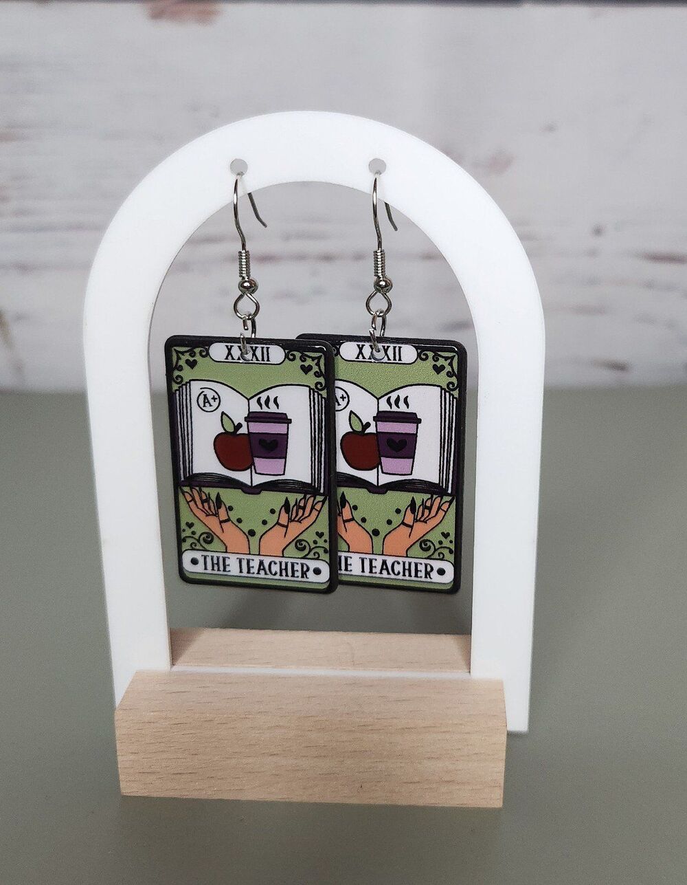 The Teacher Tarot Card Earrings School Teacher Gift Unique Jewelry Appreciation